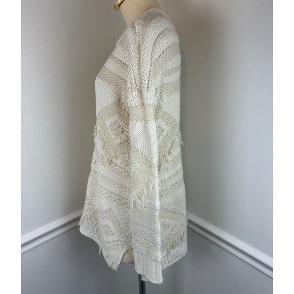 SHOW ME YOUR MUMU Long Canyon Geo Fringe Cream Knit Sweater | XS - Picture 5 of 12